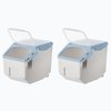 Basicwise White Plastic Storage Food Holder Containers with a Measuring Cup and Wheels, Medium, PK 2 QI004138M.2